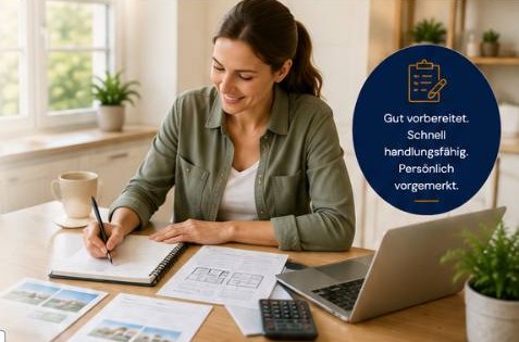 Vorbereitete Unterlagen für eine Nachlass- und Immobilienklärung.